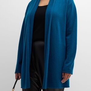 Neiman Marcus The Cashmere Collection Open Cardigan Blue Size 1X